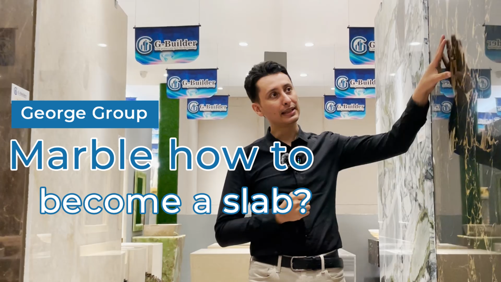 How does marble go from a block of stone to a beautiful slab (Arabic)