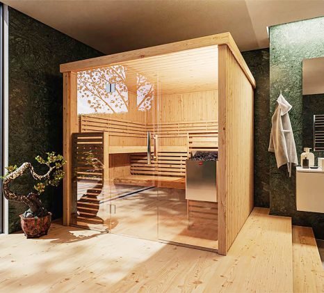 Modern Cedar Saunas with Smart Features and Rapid Carbon Heating